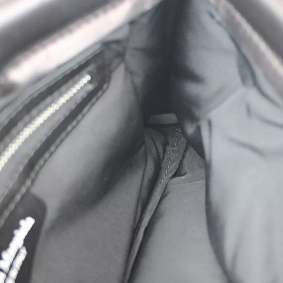 MAISON MARGIELA Logo Glam Slam Chain Clutch Hand Bag Leather Black Silve 40RF146 - Picture 14 of 15